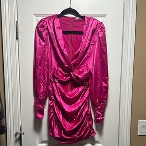 Elegant Pink Satin Dress